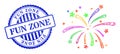 Distress Fun Zone Badge and Hatched Fireworks Web Mesh