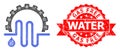 Distress Gas Free Water Stamp and Linear Water Supply Service Icon