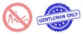 Distress Gentleman Only Seal Stamp and Recursion Forbidden Judo Struggle Icon Composition