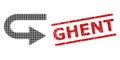 Distress Ghent Seal and Halftone Dotted Turn Right