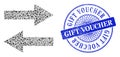 Distress Gift Voucher Stamp Seal and Triangle Horizontal Flip Arrows Mosaic