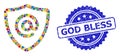 Distress God Bless Stamp and Colorful Collage Email Address Protection