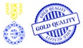 Distress Gold Quality Badge and Infection Euro Medal Mosaic Icon