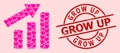 Distress Grow Up Stamp and Pink Love Up Trend Bar Chart Mosaic