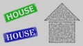 Distress House Stamp Seals and Crossed House Mesh
