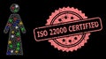 Distress ISO 22000 Certified Stamp and Net Woman with Light Spots