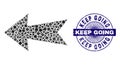 Distress Keep Going Stamp and Geometric Arrow Left Mosaic