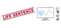 Distress Life Sentence Line Stamp and Collage Cardio Monitoring Icon