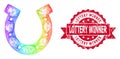 Distress Lottery Winner Seal and Multicolored Network Horseshoe