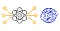Distress Low Energy Badge and Hatched Atomic Circuit Mesh