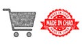 Distress Made in Chad Stamp and Network Shopping Cart Icon Royalty Free Stock Photo