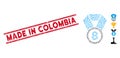 Distress Made in Colombia Line Stamp and Mosaic 8Th Place Medal Icon