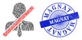 Distress Magnat Badge and Triangle Wrong Clerk Mosaic