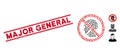 Distress Major General Line Stamp and Mosaic No Soldier Icon