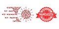 Distress Mamoudzou Stamp and Recursion Rush Virus Icon Composition