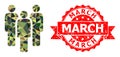 Distress March Seal And People Polygonal Mocaic Military Camouflage Icon