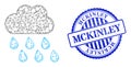 Distress Mckinley Seal and Hatched Rain Weather Web Mesh