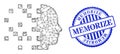 Distress Memorize Stamp and Net Digital Man Generation Web Mesh