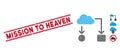 Distress Mission to Heaven Line Stamp with Collage Cloud Flow Chart Icon