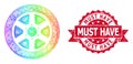 Distress Must Have Stamp Seal and Rainbow Hatched Car Wheel