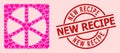 Distress New Recipe Badge and Pink Love Heart Pizza Box Mosaic