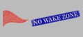 Distress No Wake Zone Watermark and Targeting Waving Red Triangle Flag - Collage with Cursor Items