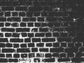 Distress old brick wall texture. Black and white grunge background. Vector illustration Royalty Free Stock Photo