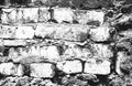 Distress old brick wall texture. Black and white grunge background. EPS8 vector illustration Royalty Free Stock Photo