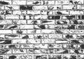 Distress old brick wall texture. Black and white grunge background. Vector illustration Royalty Free Stock Photo