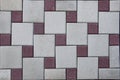 Distress old brick wall textures, floor tile. Mosaic tiles with geometric patterns Royalty Free Stock Photo