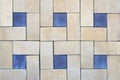 Distress old brick wall textures, floor tile. Mosaic tiles with geometric patterns Royalty Free Stock Photo