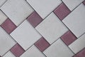 Distress old brick wall textures, floor  tile. Mosaic tiles with geometric patterns Royalty Free Stock Photo