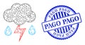 Distress Pago Seal and Network Thunderstorm Rain Web Mesh