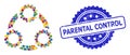 Distress Parental Control Stamp and Multicolored Mosaic Gear Planetary Transmission Royalty Free Stock Photo