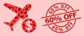 Distress 60 percent Off Stamp Seal and Red Heart Airflight Price Collage Royalty Free Stock Photo