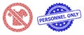 Distress Personnel Only Seal Stamp and Recursion Forbidden T-Shirt Clothes Icon Composition