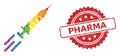 Distress Pharma Stamp and Bright Colored Express Vaccine Collage