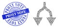 Distress Proxy Vote Seal and Triangle Split Arrows Down Mosaic Royalty Free Stock Photo