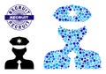 Distress RECRUIT Round Guilloche Seal Stamp and Police Officer Composition Icon of Round Dots Royalty Free Stock Photo