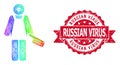 Distress Russian Virus Seal and Multicolored Net Butcher Person