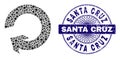 Distress Santa Cruz Seal and Geometric Rotate Mosaic