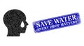 Distress Save Water Every Drop Matters Stamp Seal and Man Tear Triangle Filled Icon