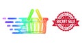 Distress Secret Sale Seal and LGBT Colored Linear Shopping Basket
