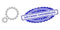 Distress Software Engineering Seal Stamp and Recursion Gear Transmission Icon Composition