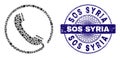 Distress Sos Syria Seal and Geometric Phone Mosaic