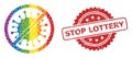 Distress Stop Lottery Stamp Seal and Rainbow Stop Microbe Collage