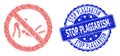 Distress Stop Plagiarism Round Watermark and Recursive Forbidden Judo Struggle Icon Mosaic