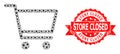 Distress Store Closed Stamp and Covid Virus Mosaic Shopping Cart