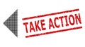 Distress Take Action Seal and Halftone Dotted Arrowhead Left