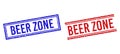 Distress Textured BEER ZONE Stamps with Double Lines